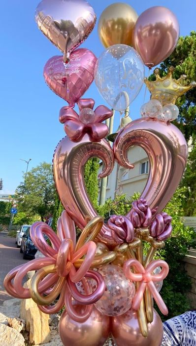 סידור בלונים לב פתוח