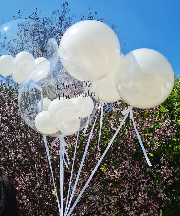 זר לכלה 1 בלון שקוף 1 בלון סוכריה