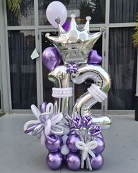 סידור בלונים בת מצווה , סטנד 12 בסגול