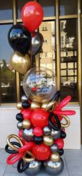 סידור בלונים באדום ושחור