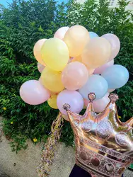 זר בלונים צבעי מקרון: ורוד בייבי, תכלת, סגול, סלמון ( מחיר ליח)