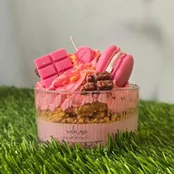 🍓 נר קינוח קרם תות ושוקולד