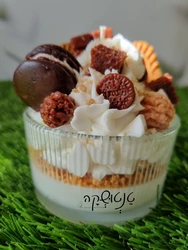 🍫 נר קינוח וניל-שוקולד עם עוגיות ומקרון