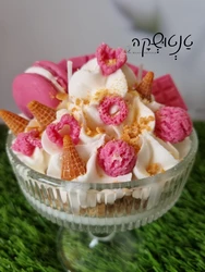 🍓 נר קינוח וופל בלגי ותות 